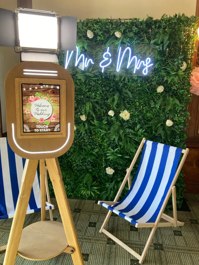 Home 1 Vintage selfie pod photo booth at a wedding in Cumbria