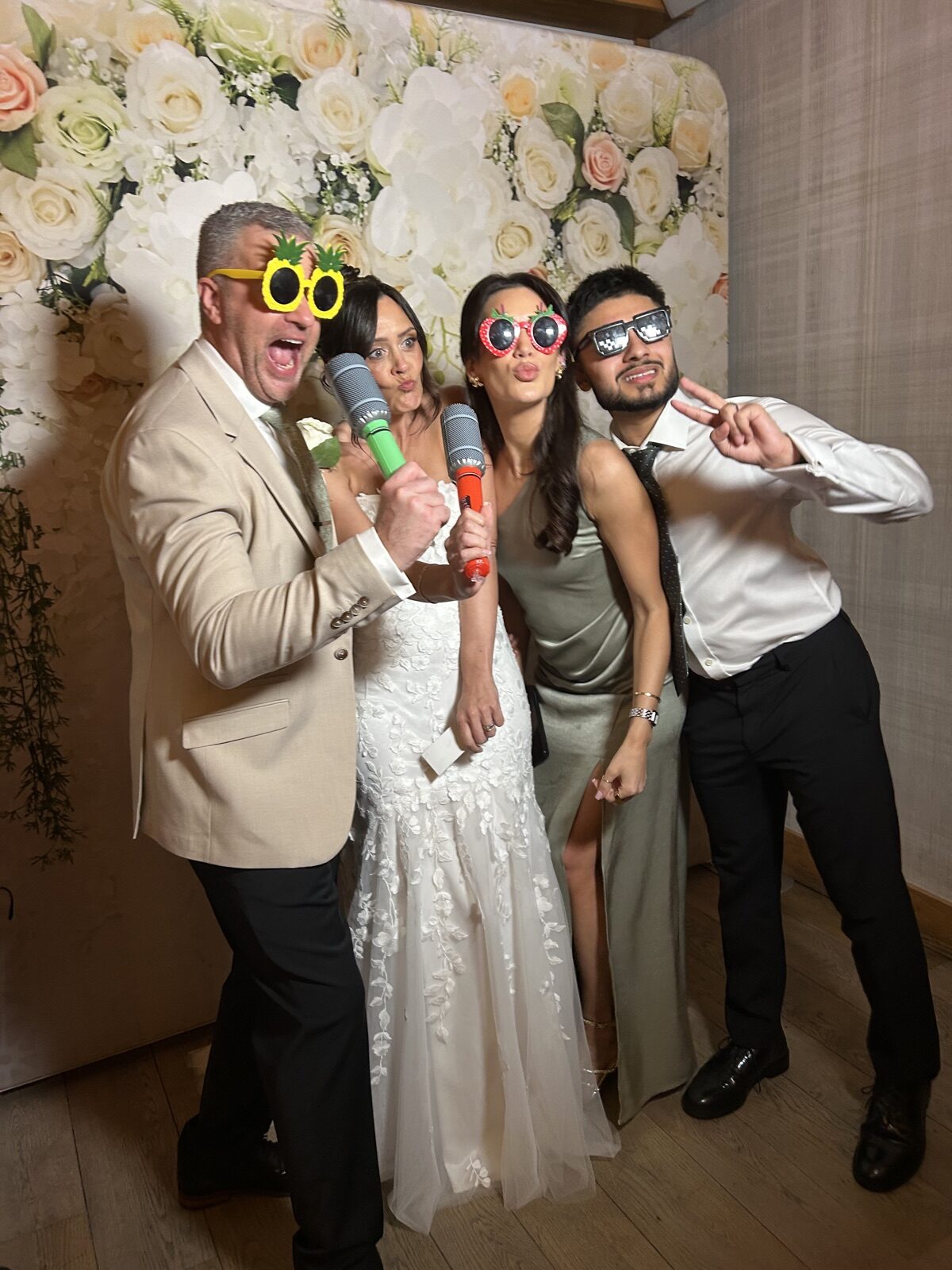 Group enjoying the Funny Photo Booth at a Cumbria corporate event