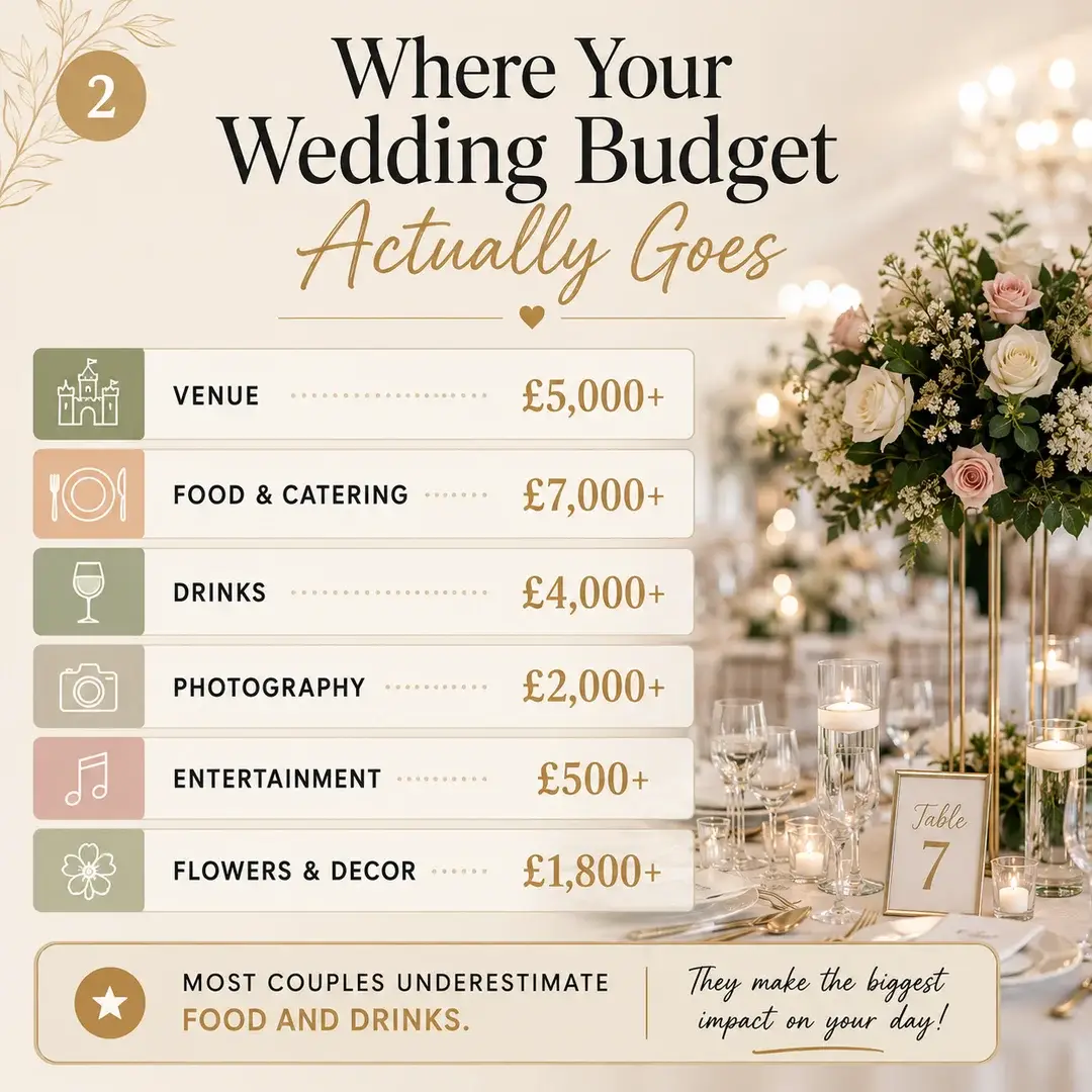 What Does a 100-Person Wedding Actually Cost? (The Honest Answer Nobody Gives You) 2 Where your wedding budget actually goes